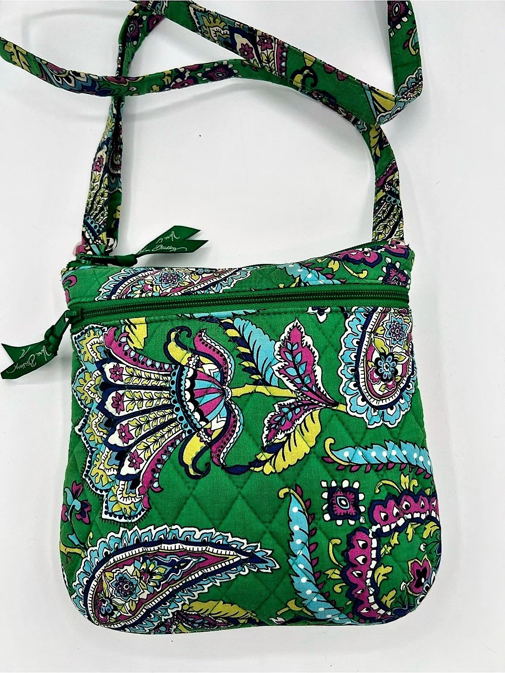 Vera Bradley Hipster Crossbody Quilted Paisley Bag in Green